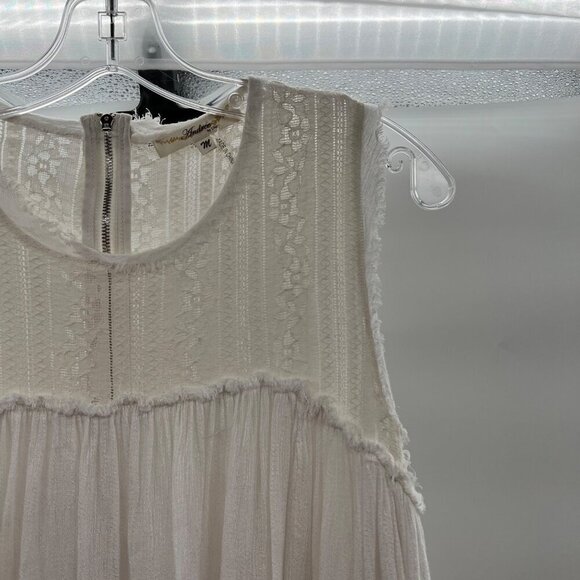 Andree by Unit Women's Sleeveless Off White Flowy Shift Dress Size Medium Zip - Picture 3 of 9